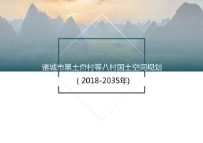 诸城市黑土夼村等八村国土空间规划(2018-2035年)