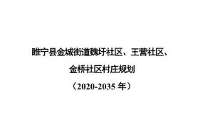 睢宁县金城街道魏圩社区、王营社区、金桥社区村庄规划（2020-2035年）含图纸