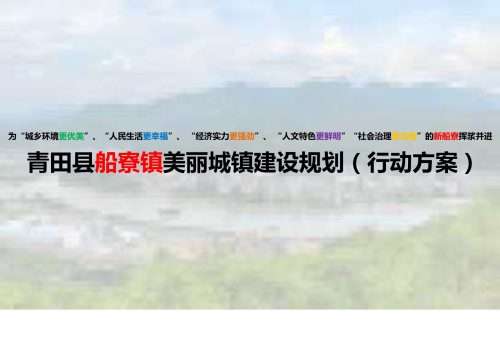 青田县船寮镇美丽城镇建设规划（行动方案）